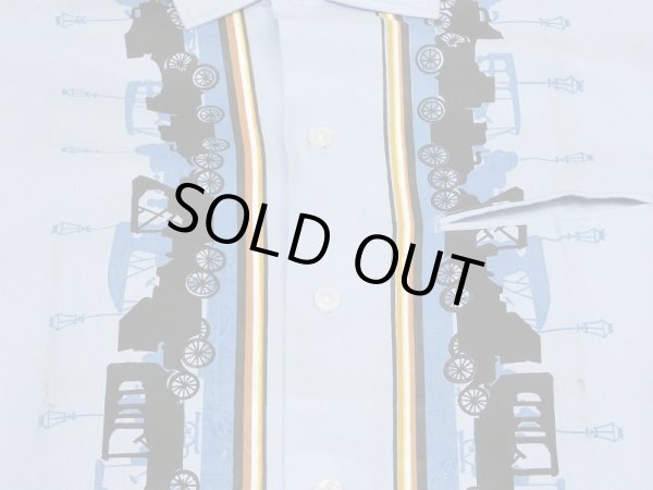 画像6: LATE 50's PILGRIM CLASSIC CAR PRINT RAYON LOOP COLLAR S/S SHIRT DEAD STOCK (6)