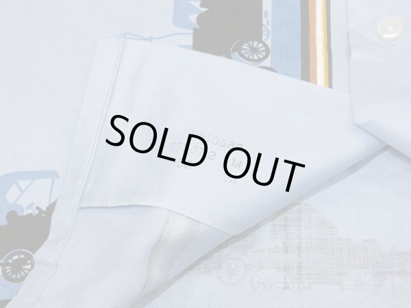 画像10: LATE 50's PILGRIM CLASSIC CAR PRINT RAYON LOOP COLLAR S/S SHIRT DEAD STOCK (10)