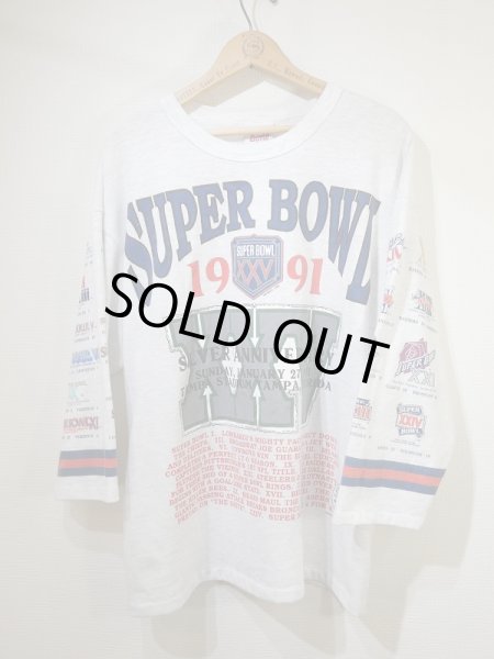 画像1: 90's LONG GONE SUPER BOWL 25th ANNI ALLOVER PRINT T-SHIRT MADE IN USA (1)
