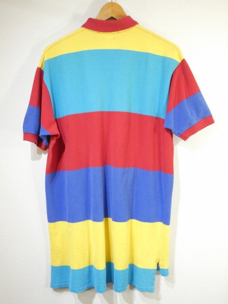 画像2: 80〜90's Polo Ralph Lauren WIDE BORDER POLO SHIRT MADE IN USA (2)
