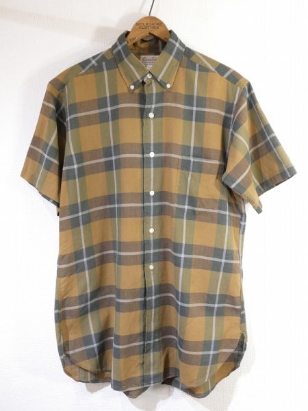 画像1: 50's Marston's BD BUTTON DOWN COTTON PLAID S/S SHIRT (1)