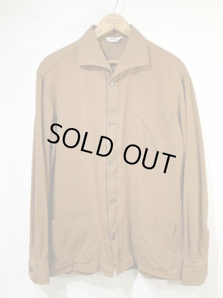画像1: 50〜60'ｓnoabi SPORT FRONT MESH SHARK ITALIAN COLLAR COTTON SHIRT (1)