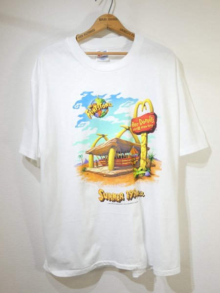 画像1: 90's Hanes THE FLINT STONES × McDonald's T-SHIRT MADE IN USA DEAD STOCK (1)