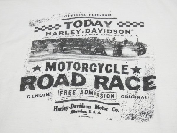 画像6: 90's HARLEY DAVIDSON OFFICIAL MOTORCYCLE ROAD RACE PRINT T-SHIRT (6)