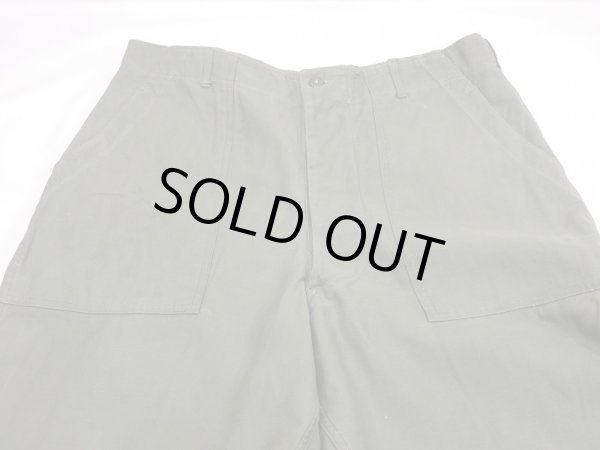 画像4: 50's US ARMY OG-107 COTTON SATEEN UTILITY BAKER PANTS DEAD STOCK ? (4)