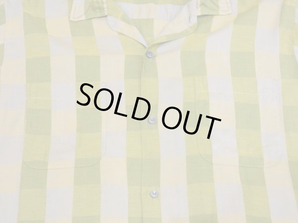 画像5: 60s Ridgeway BLOCK CHECK COTTON BOX SHIRT (5)