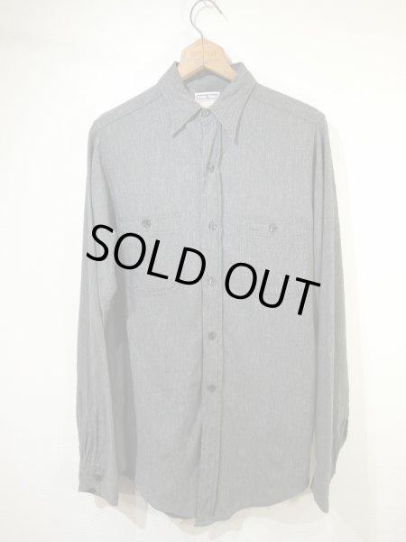 画像1: 50s 60s DOUBLE RINGER SALT&PEPPER BLACK CHAMBRAY SHIRT (1)