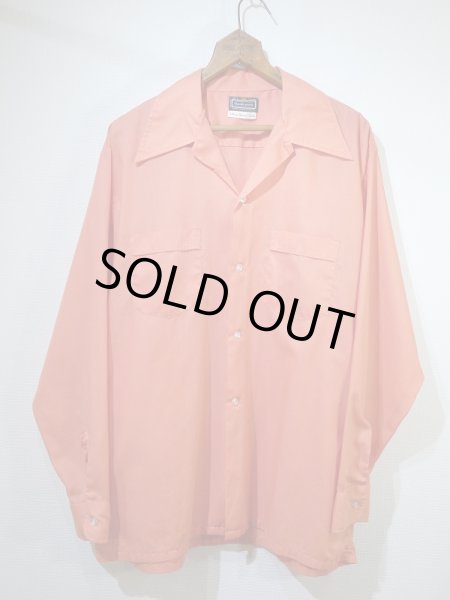 画像1: 70s durable press OPEN COLLAR BOX SHIRT with HAND STITCH (1)