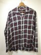 画像1: ~ 70s Gimbels Own BLACK×WHITE×RED PLAID RAYON BOX SHIRT (1)