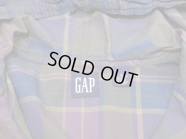 画像3: 80s 90s OLD GAP COTTON PLAID PULLOVER PARKA  ANORAK (3)