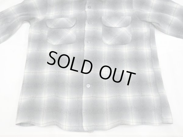 画像7: 50s Pendleton OMBRE SHADOW CHECK WOOL OPEN COLLAR SHIRT (7)
