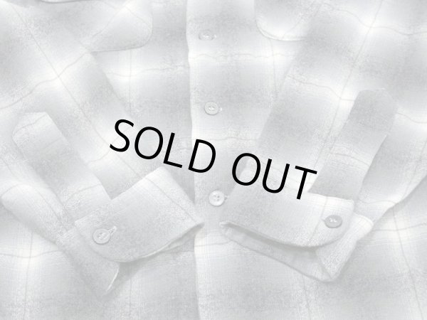 画像9: 50s Pendleton OMBRE SHADOW CHECK WOOL OPEN COLLAR SHIRT (9)