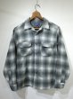 画像1: 50s Pendleton OMBRE SHADOW CHECK WOOL OPEN COLLAR SHIRT (1)