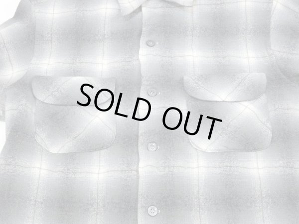 画像6: 50s Pendleton OMBRE SHADOW CHECK WOOL OPEN COLLAR SHIRT (6)