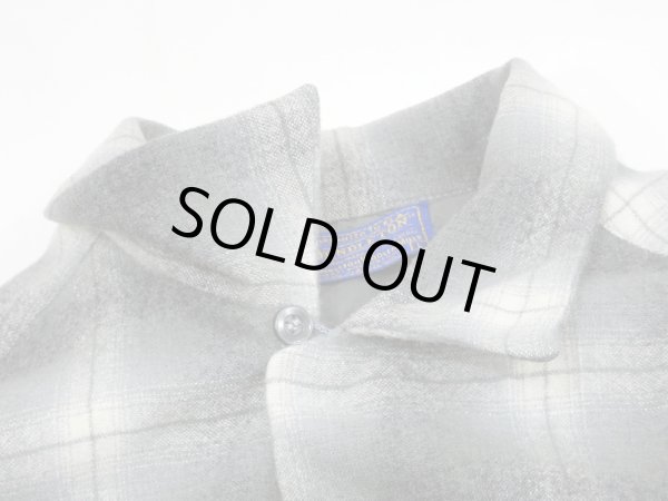 画像5: 50s Pendleton OMBRE SHADOW CHECK WOOL OPEN COLLAR SHIRT (5)