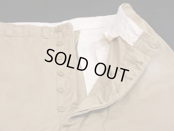 画像6: 50s US ARMY COTTON KHAKI SHADE 1 CHINO TROUSERS PANTS (6)