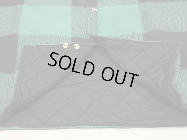画像8: 90s ALASKA 1959 BUFFALO BLOCK CHECK QUILTING FLANNEL SHIRT XXL DEAD STOCK (8)