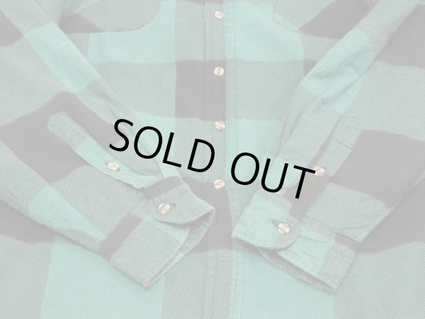画像10: 90s ALASKA 1959 BUFFALO BLOCK CHECK QUILTING FLANNEL SHIRT XXL DEAD STOCK (10)