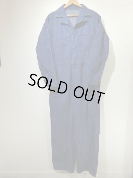 画像1: 〜 50s BLUE TOP DENIM ALL IN ONE COVERALL (1)