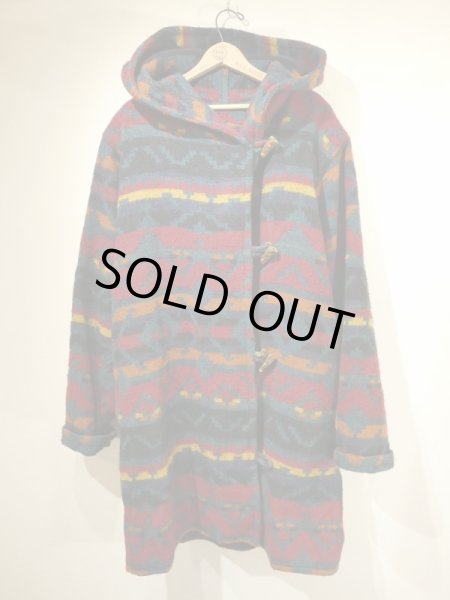 画像1: 80s Woolrich NATIVE BLANKET HOODED COAT with TOGGLE BUTTON (1)