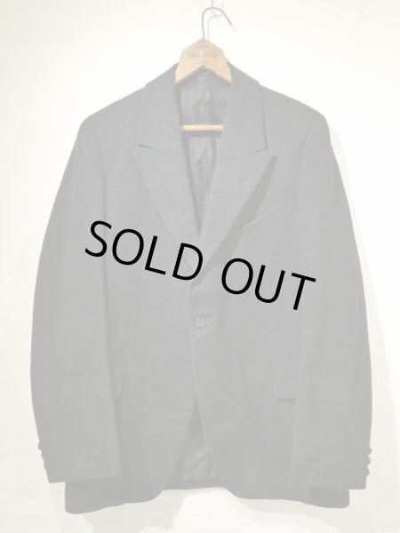 画像1: 〜 30s UNKNOWN PEAKED LAPEL BESPOKE WOOL TAILORED JACKET (1)