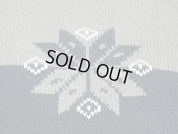 画像5: 80s 90s OLD GAP SNOW PATTERN BICOLOR BOTTLE NECK COTTON KNIT SWEATER (5)