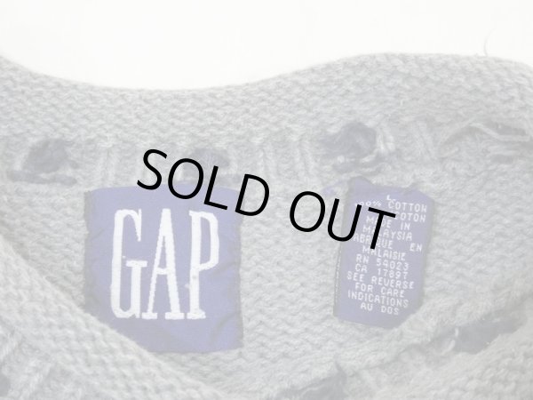 画像3: 80s 90s OLD GAP SNOW PATTERN BICOLOR BOTTLE NECK COTTON KNIT SWEATER (3)