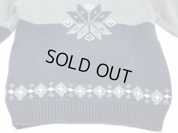 画像6: 80s 90s OLD GAP SNOW PATTERN BICOLOR BOTTLE NECK COTTON KNIT SWEATER (6)