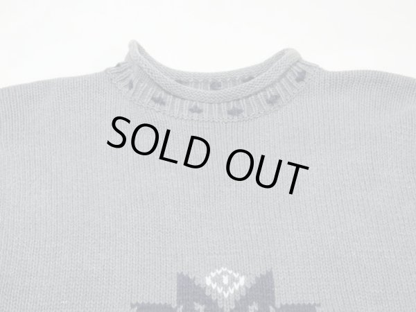 画像4: 80s 90s OLD GAP SNOW PATTERN BICOLOR BOTTLE NECK COTTON KNIT SWEATER (4)