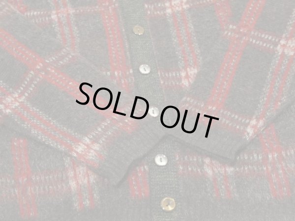 画像7: 60s 70s Kingsway SIMPSONS SEARS PLAID MOHAIR CARDIGAN (7)