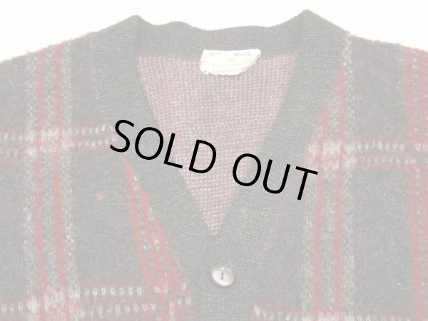 画像4: 60s 70s Kingsway SIMPSONS SEARS PLAID MOHAIR CARDIGAN (4)