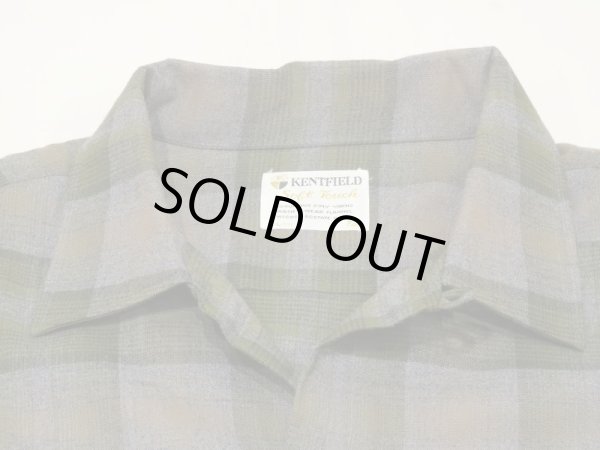 画像4: 60s KENTFIELD OMBRE SHADOW CHECK OPEN COLLAR SHIRT DEAD STOCK (4)