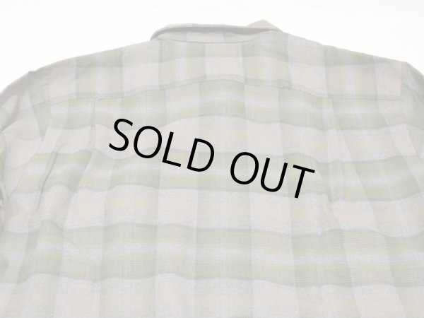 画像10: 60s KENTFIELD OMBRE SHADOW CHECK OPEN COLLAR SHIRT DEAD STOCK (10)