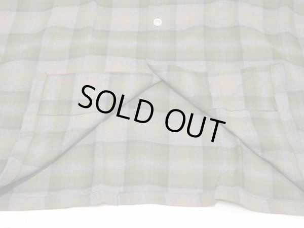 画像8: 60s KENTFIELD OMBRE SHADOW CHECK OPEN COLLAR SHIRT DEAD STOCK (8)