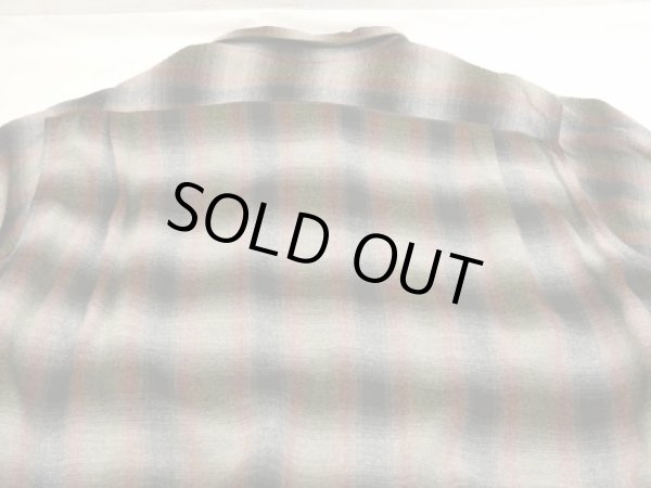 画像9: 60s ARROW CHEVELLA OMBRE SHADOW CHECK RAYON OPEN COLLAR BOX SHIRT XL (9)