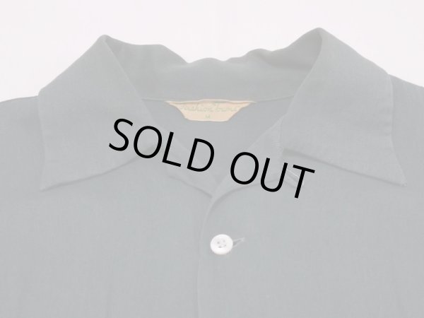 画像4: 50s Fashion Towne GREEN PLAIN SOLID RAYON SHIRT (4)