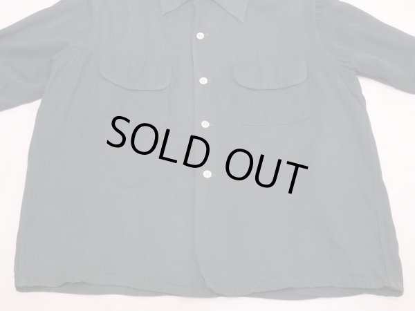 画像6: 50s Fashion Towne GREEN PLAIN SOLID RAYON SHIRT (6)