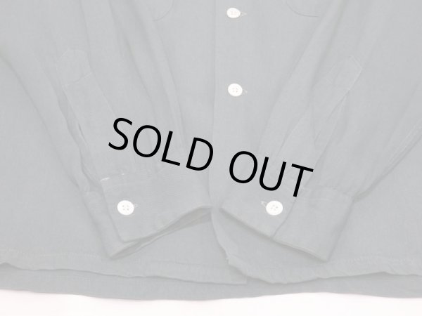 画像8: 50s Fashion Towne GREEN PLAIN SOLID RAYON SHIRT (8)