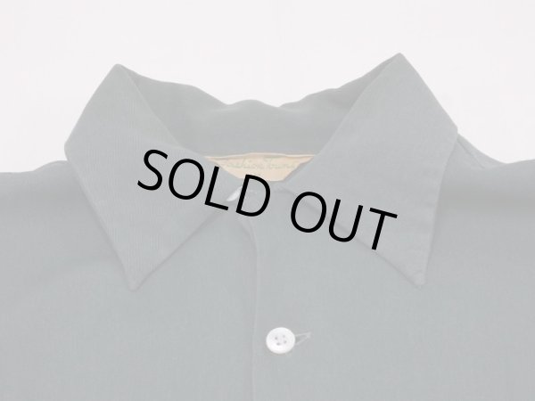 画像5: 50s Fashion Towne GREEN PLAIN SOLID RAYON SHIRT (5)