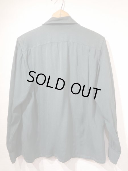 画像2: 50s Fashion Towne GREEN PLAIN SOLID RAYON SHIRT (2)