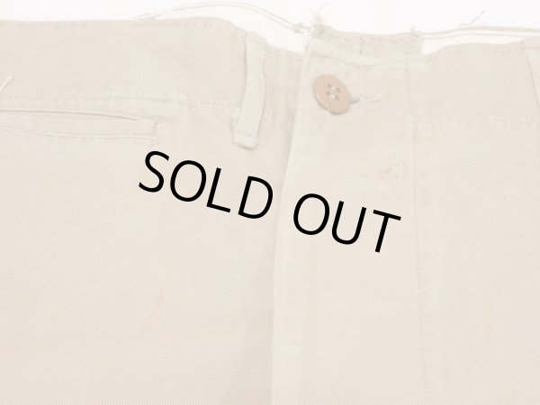 画像5: 50s US ARMY M-45 COTTON KHAKI CHINO TROUSERS PANTS 32×33 (5)