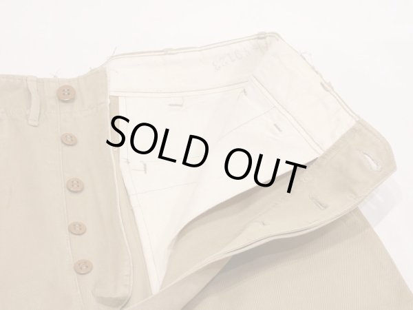 画像8: 50s US ARMY M-45 COTTON KHAKI CHINO TROUSERS PANTS 32×33 (8)