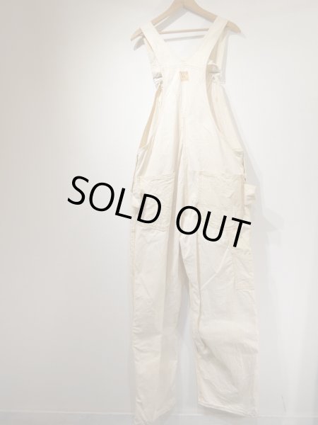 画像2: 50s CAN'T BUST'EM DOUBLE KNEE OFF WHITE DUCK OVERALL with APRON (2)