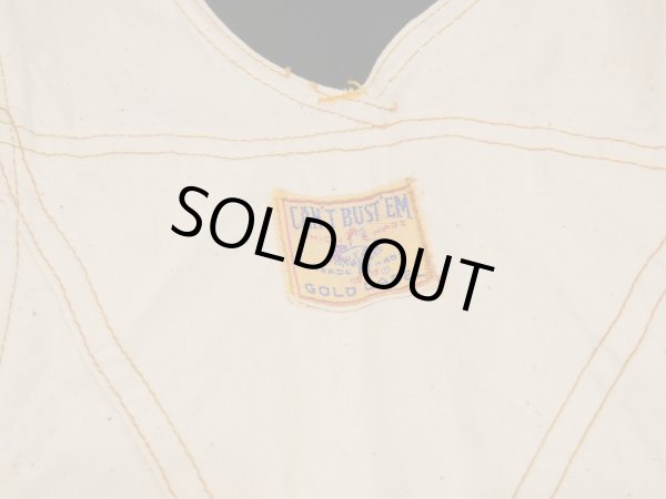 画像10: 50s CAN'T BUST'EM DOUBLE KNEE OFF WHITE DUCK OVERALL with APRON (10)