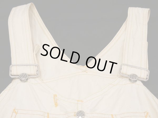 画像5: 50s CAN'T BUST'EM DOUBLE KNEE OFF WHITE DUCK OVERALL with APRON (5)