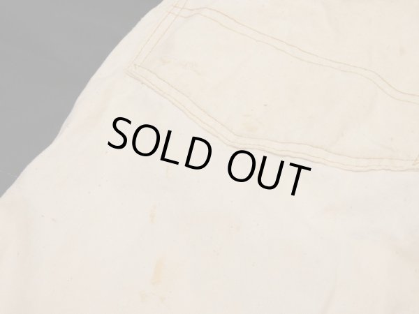 画像12: 50s CAN'T BUST'EM DOUBLE KNEE OFF WHITE DUCK OVERALL with APRON (12)