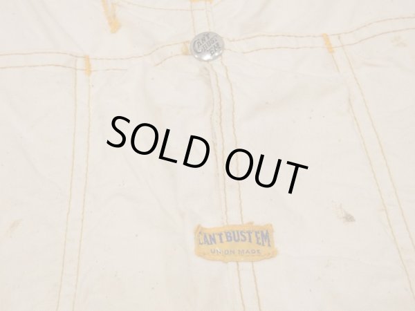 画像4: 50s CAN'T BUST'EM DOUBLE KNEE OFF WHITE DUCK OVERALL with APRON (4)