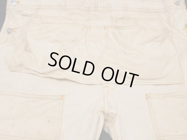 画像6: 50s CAN'T BUST'EM DOUBLE KNEE OFF WHITE DUCK OVERALL with APRON (6)