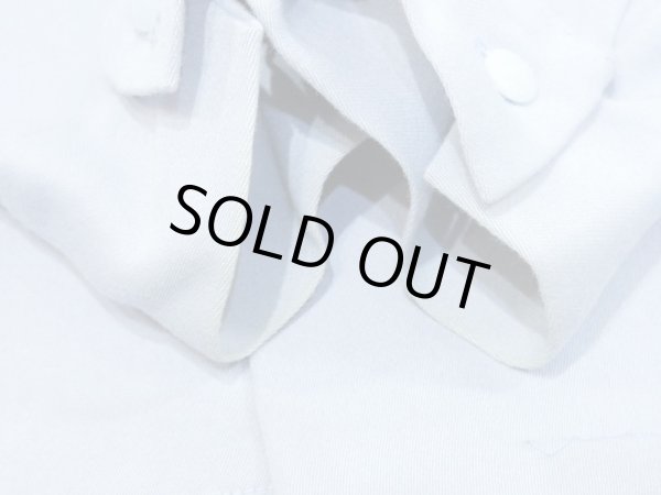 画像12: 50s MONTECITO of CALIFORNIA SAX BLUE PLAIN SOLID RAYON SHIRT with HAND STITCH (12)