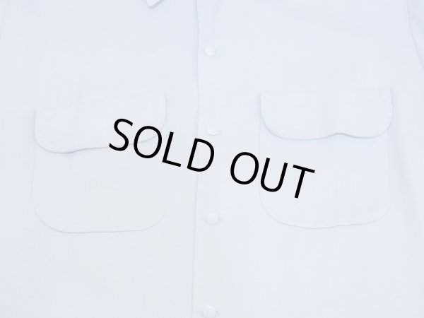 画像6: 50s MONTECITO of CALIFORNIA SAX BLUE PLAIN SOLID RAYON SHIRT with HAND STITCH (6)